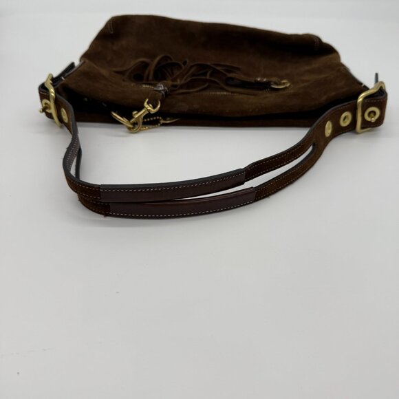 Coach Vintage 1421 Brown Soho Demi Shoulder Bag Fringe Suede - Picture 4 of 12